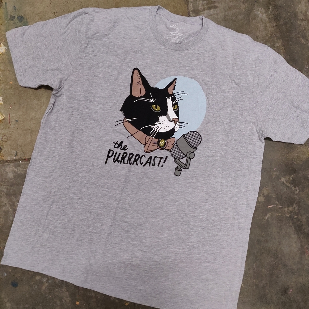 NWOT PodSwag Purrrcast TShirt